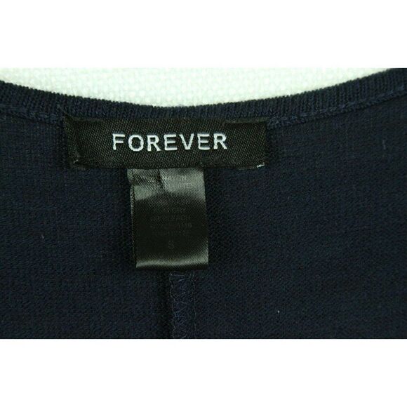 Forever Knit T-Shirt Dress Navy Blue Short Sleeves Dolman Scoop Neck Small - Picture 6 of 8
